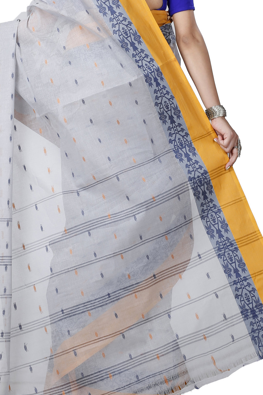 Grey Pure Cotton Apurva Tant Saree (1063)